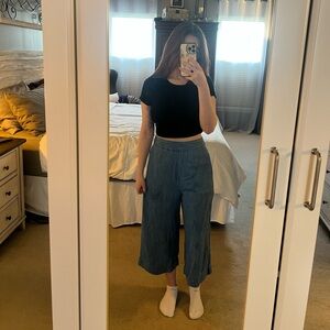 Madewell wide leg capri flowy jean/pant
